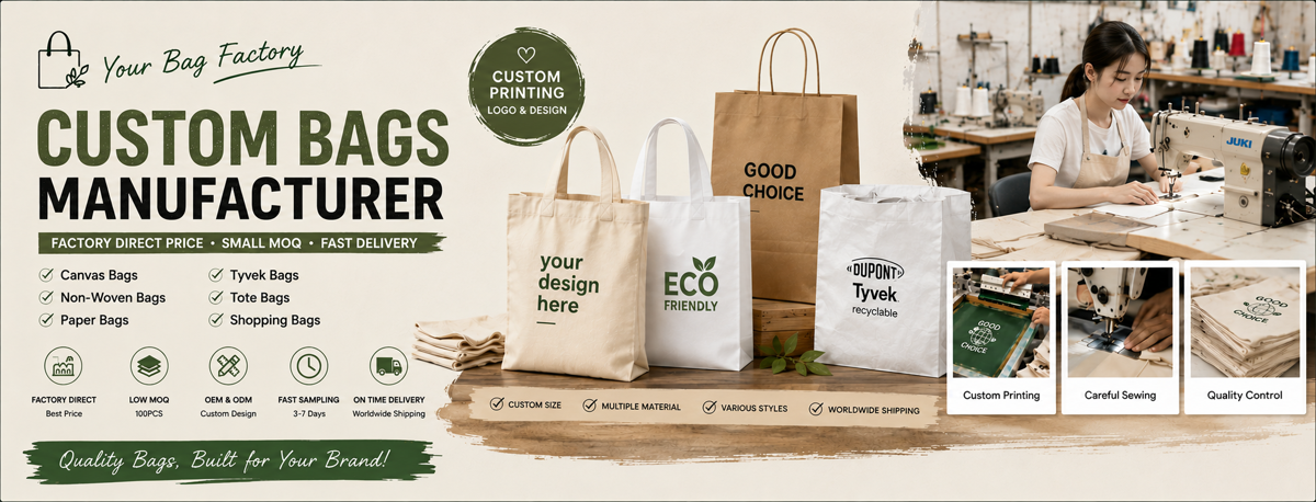 custom canvas tote bags with logo print from wholesale bag factory